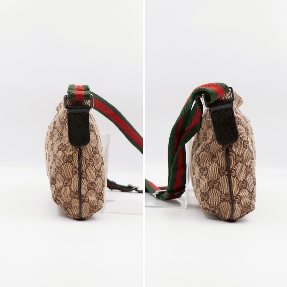 CD53 💖 GUCCI Monogram Web Flat Messenger Crossbody - Picture 6 of 12